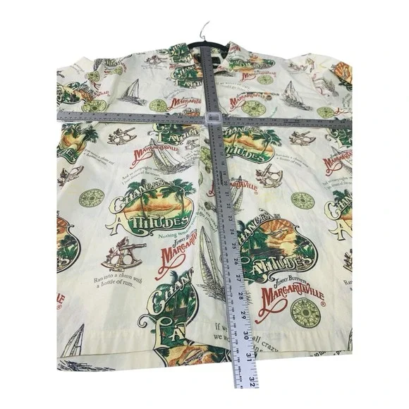 Jimmy Buffett Margaritaville XLarge Changes in Latitudes Hawaiian Shirt Cream - Picture 10 of 11